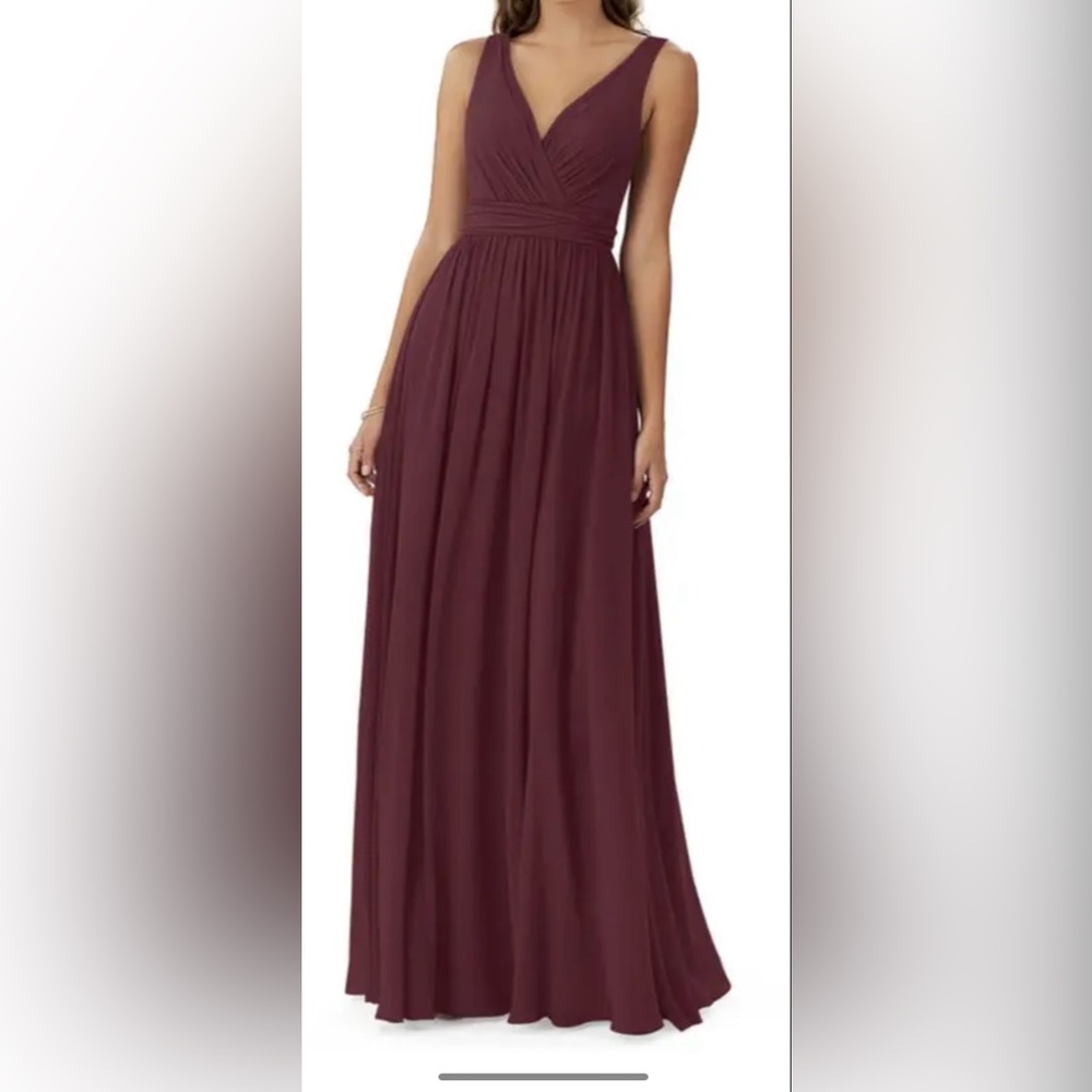 New AZAZIE KORA Cabernet bridesmaid dress Princess A-line size A6